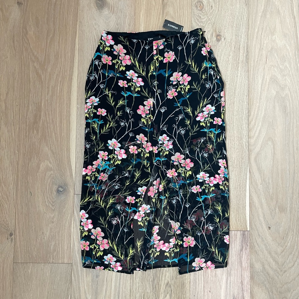 Midi floral skirt